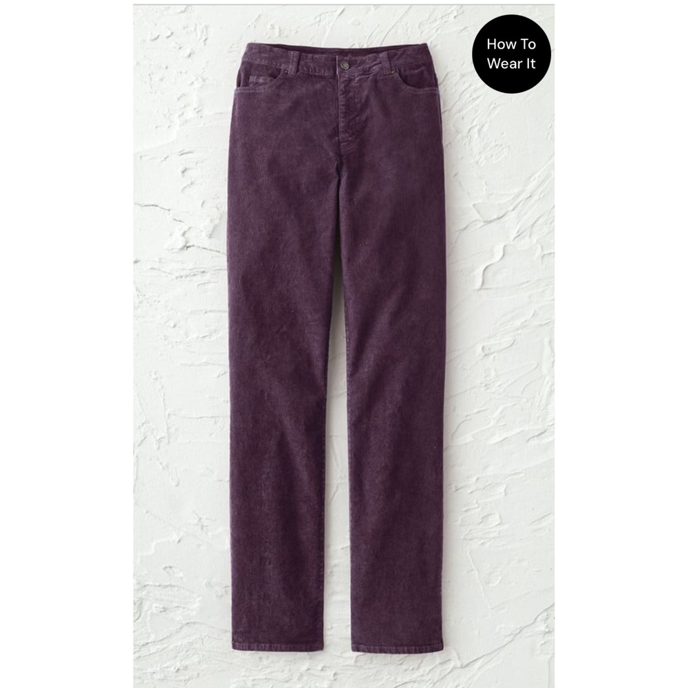 Coldwater Creek Plum Purple Corduroy Pants Straight Leg Womens Plus Size 24